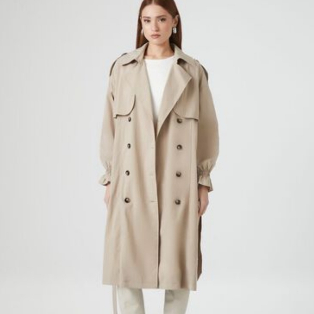 Forever21 trench coat with peasant sleeve (Slightly Oversized)